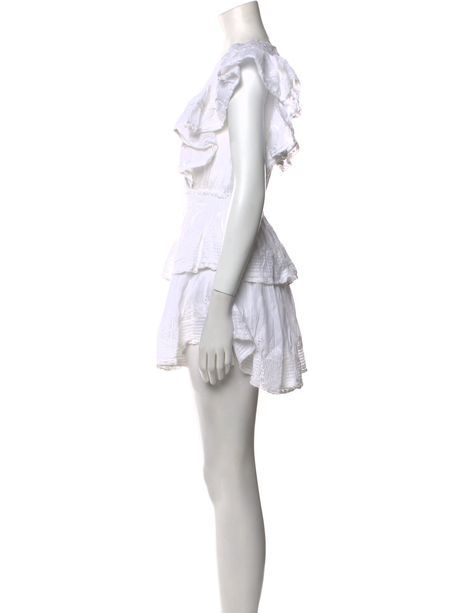 LoveShackFancy V-Neck Mini Dress