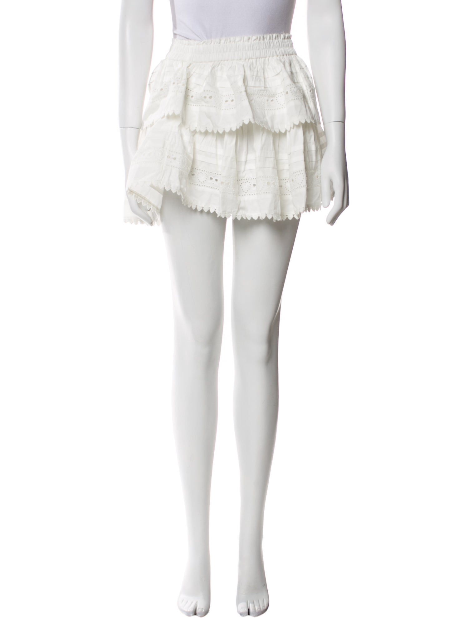 LoveShackFancy Ruffle Embellishment Mini Skirt