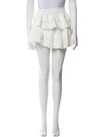 LoveShackFancy Ruffle Embellishment Mini Skirt