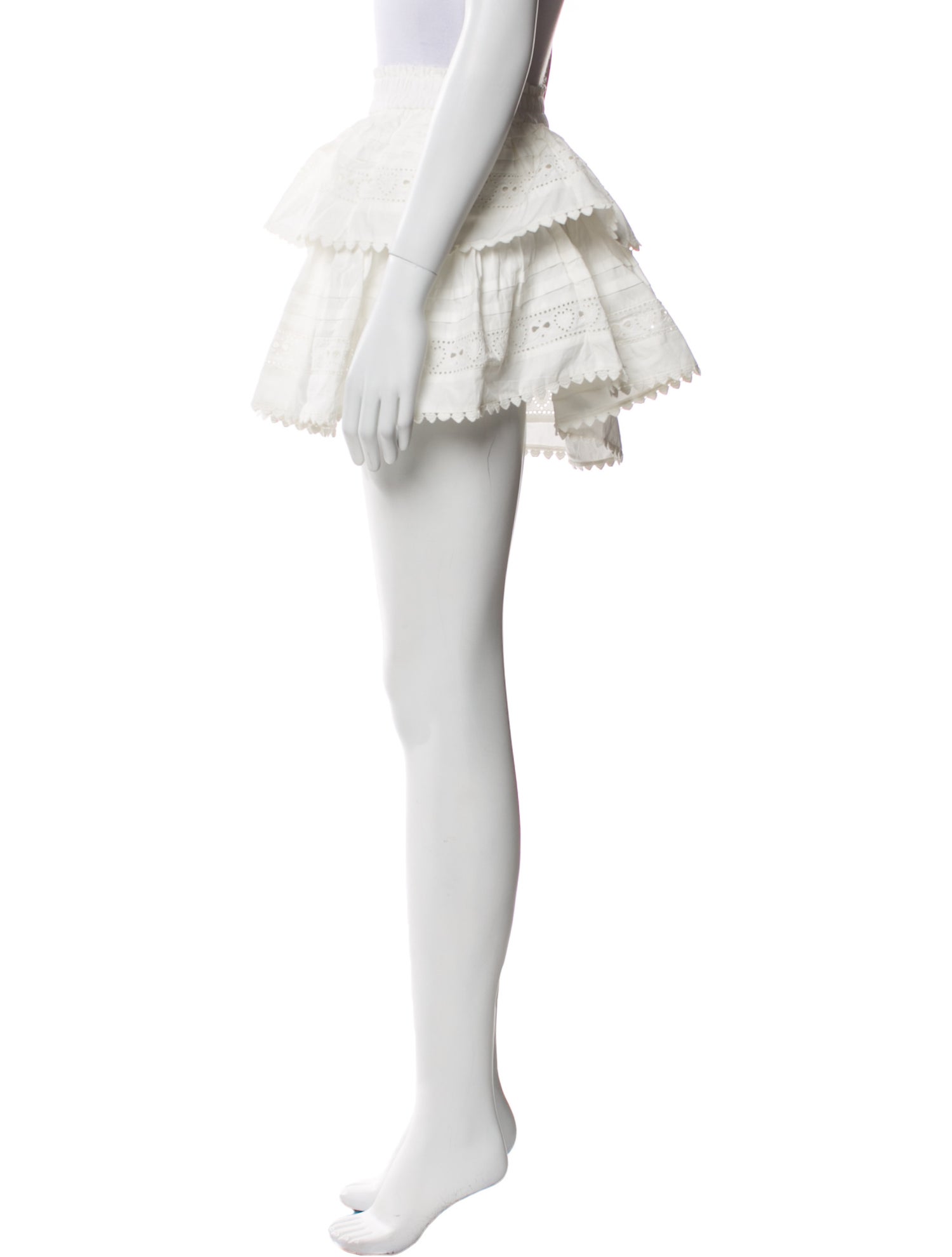 LoveShackFancy Ruffle Embellishment Mini Skirt