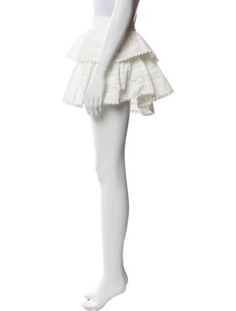 LoveShackFancy Ruffle Embellishment Mini Skirt