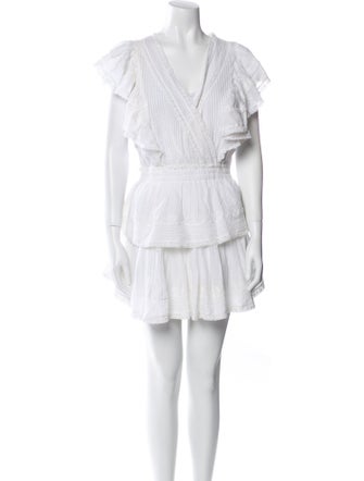 LoveShackFancy V-Neck Knee-Length Dress