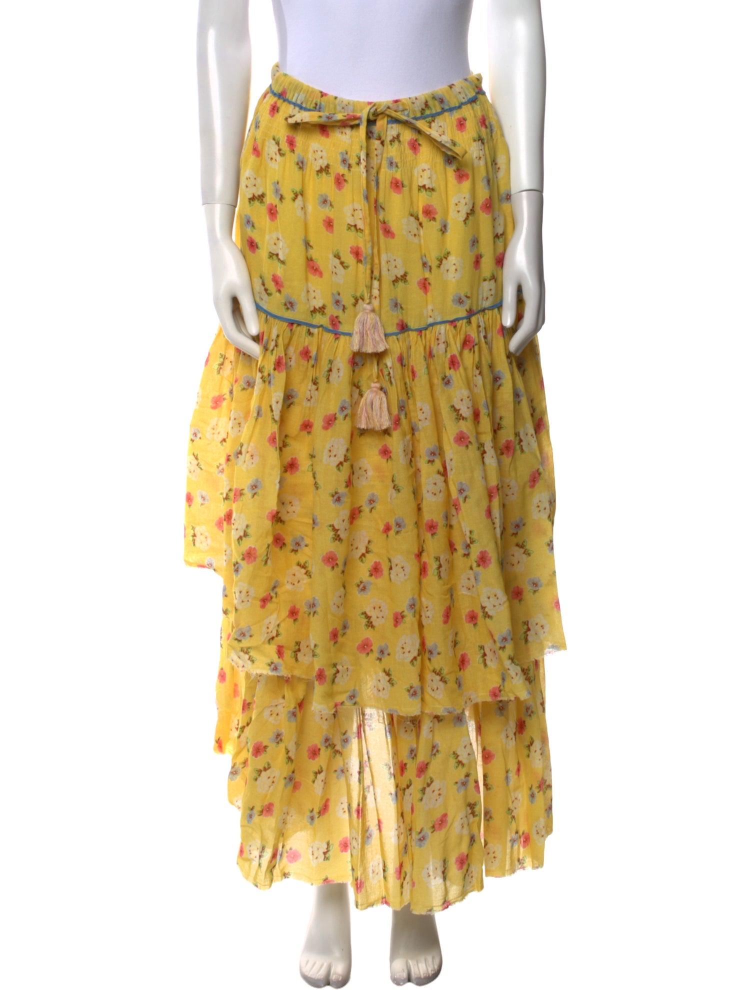 LoveShackFancy Floral Print Midi Length Skirt w/ Tags