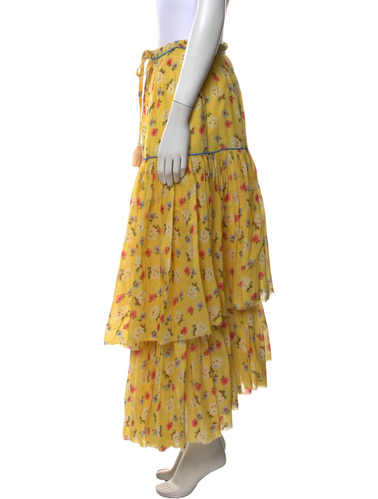 LoveShackFancy Floral Print Midi Length Skirt w/ Tags