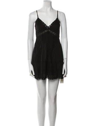 LoveShackFancy V-Neck Mini Dress