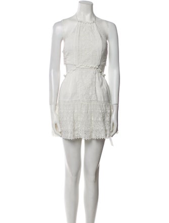 LoveShackFancy Halterneck Mini Dress