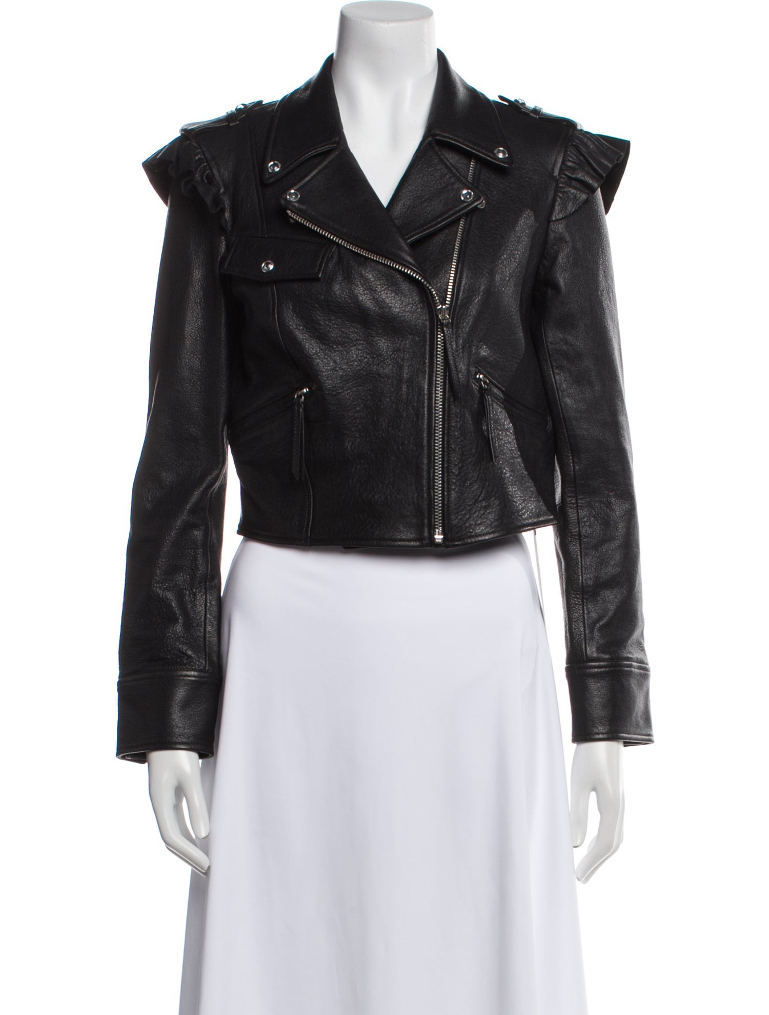 LoveShackFancy Lamb Leather Biker Jacket w/ Tags