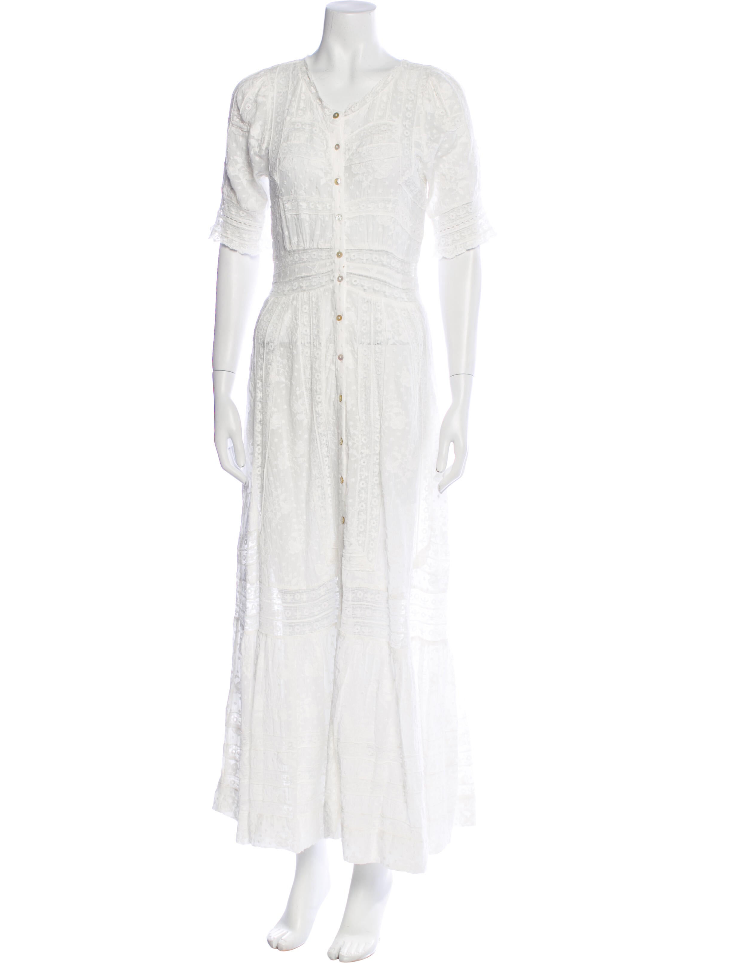 LoveShackFancy V-Neck Long Dress