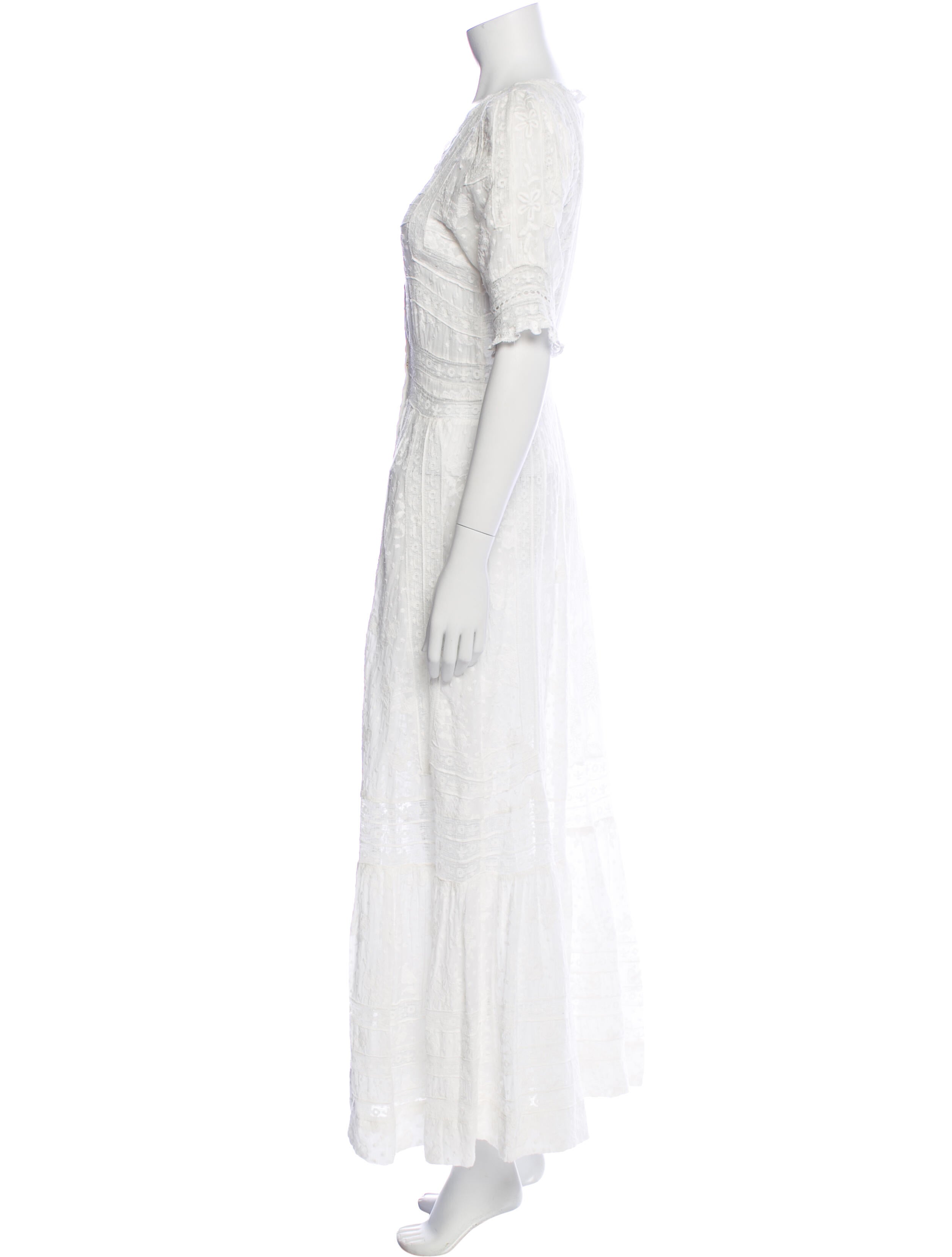 LoveShackFancy V-Neck Long Dress