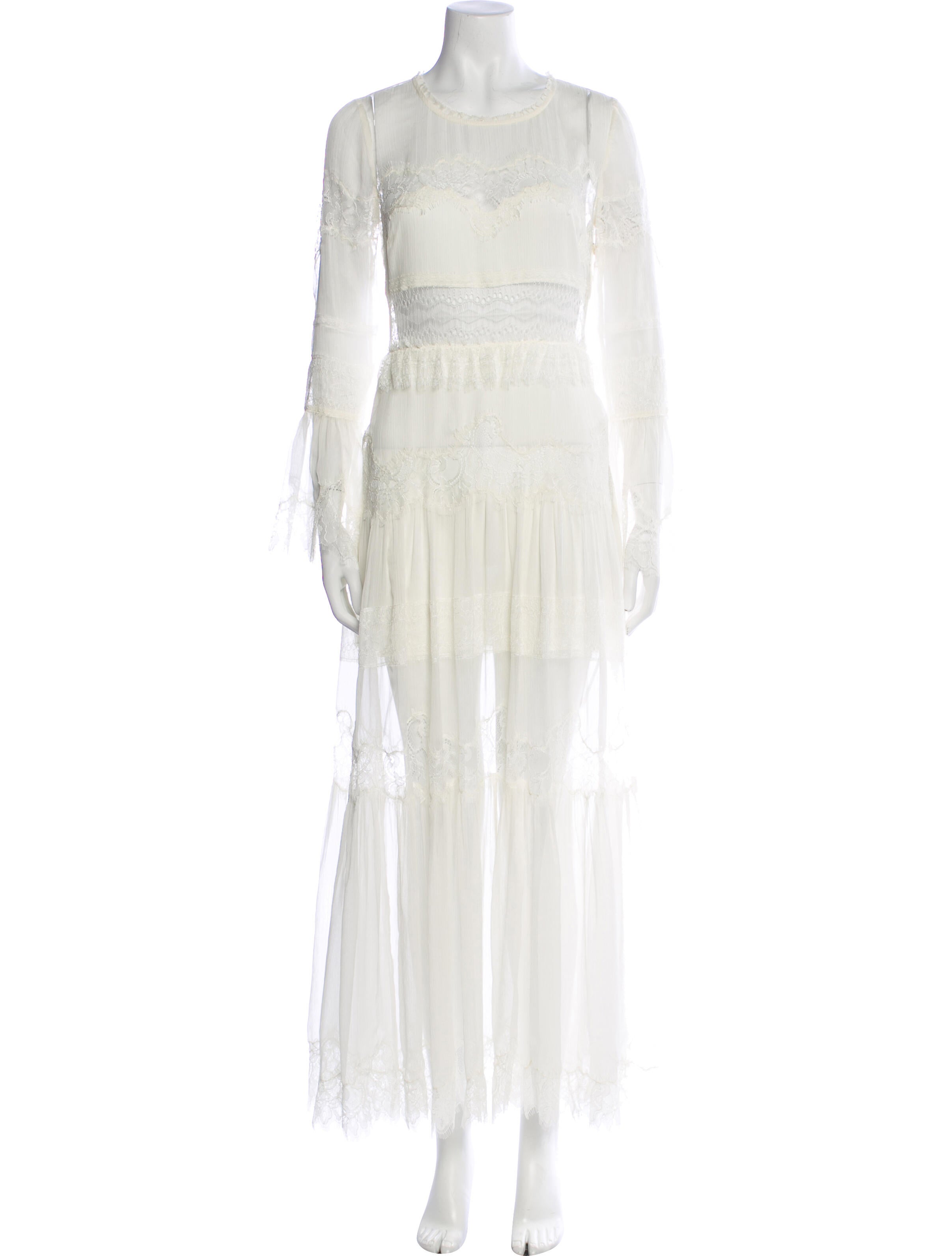 LoveShackFancy Crew Neck Long Dress