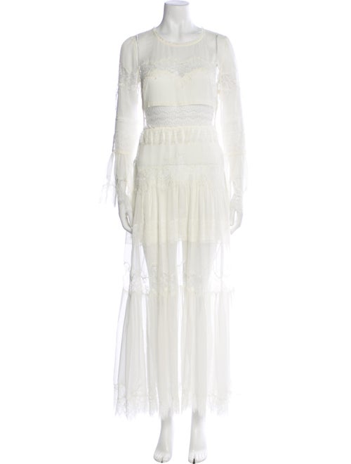 LoveShackFancy Crew Neck Long Dress