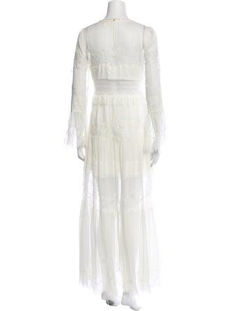 LoveShackFancy Crew Neck Long Dress