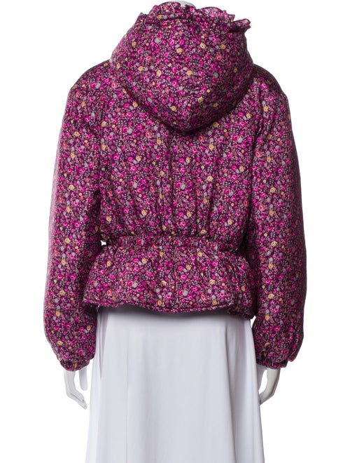 LoveShackFancy Nylon Floral Print Faux Fur Jacket