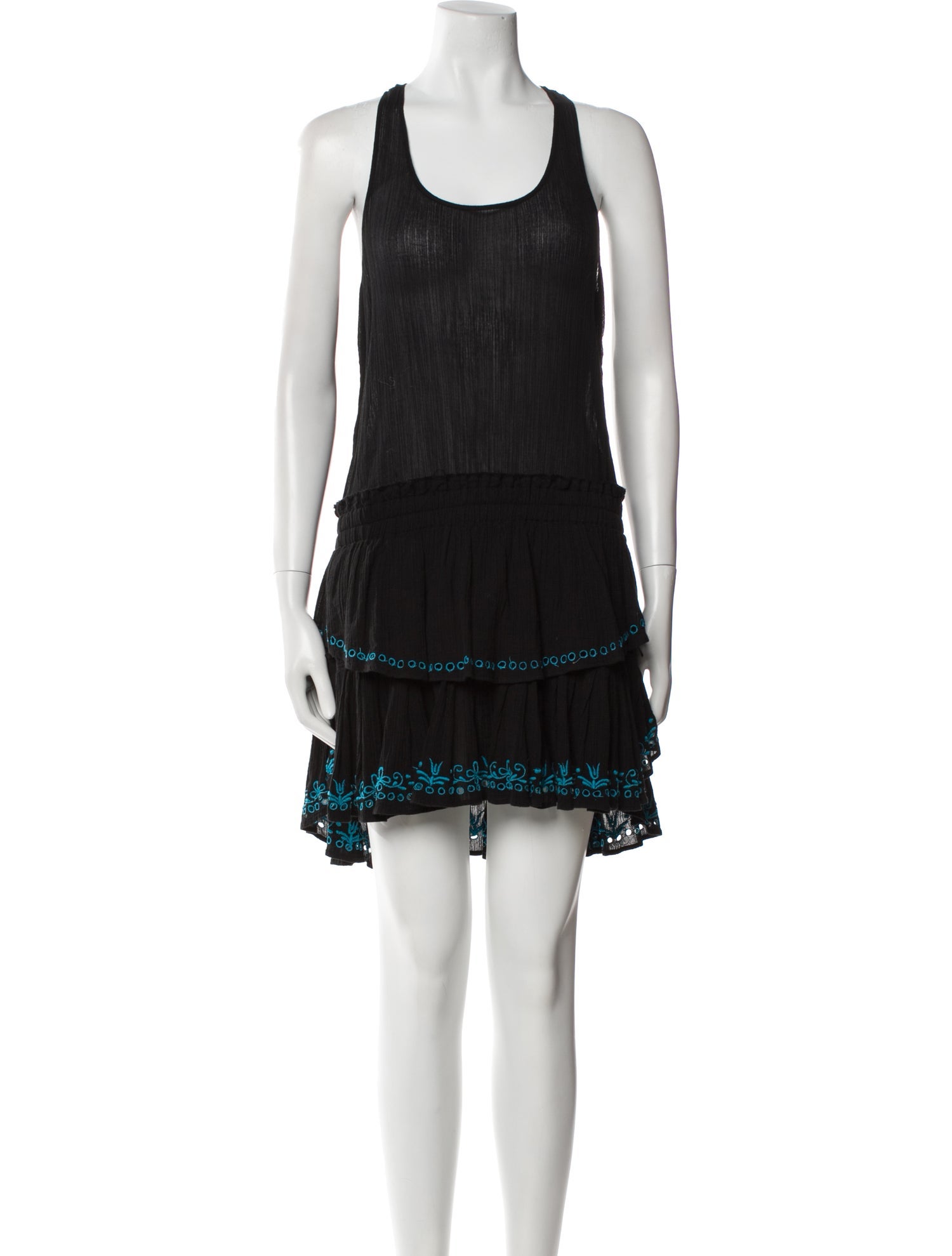 LoveShackFancy Scoop Neck Mini Dress