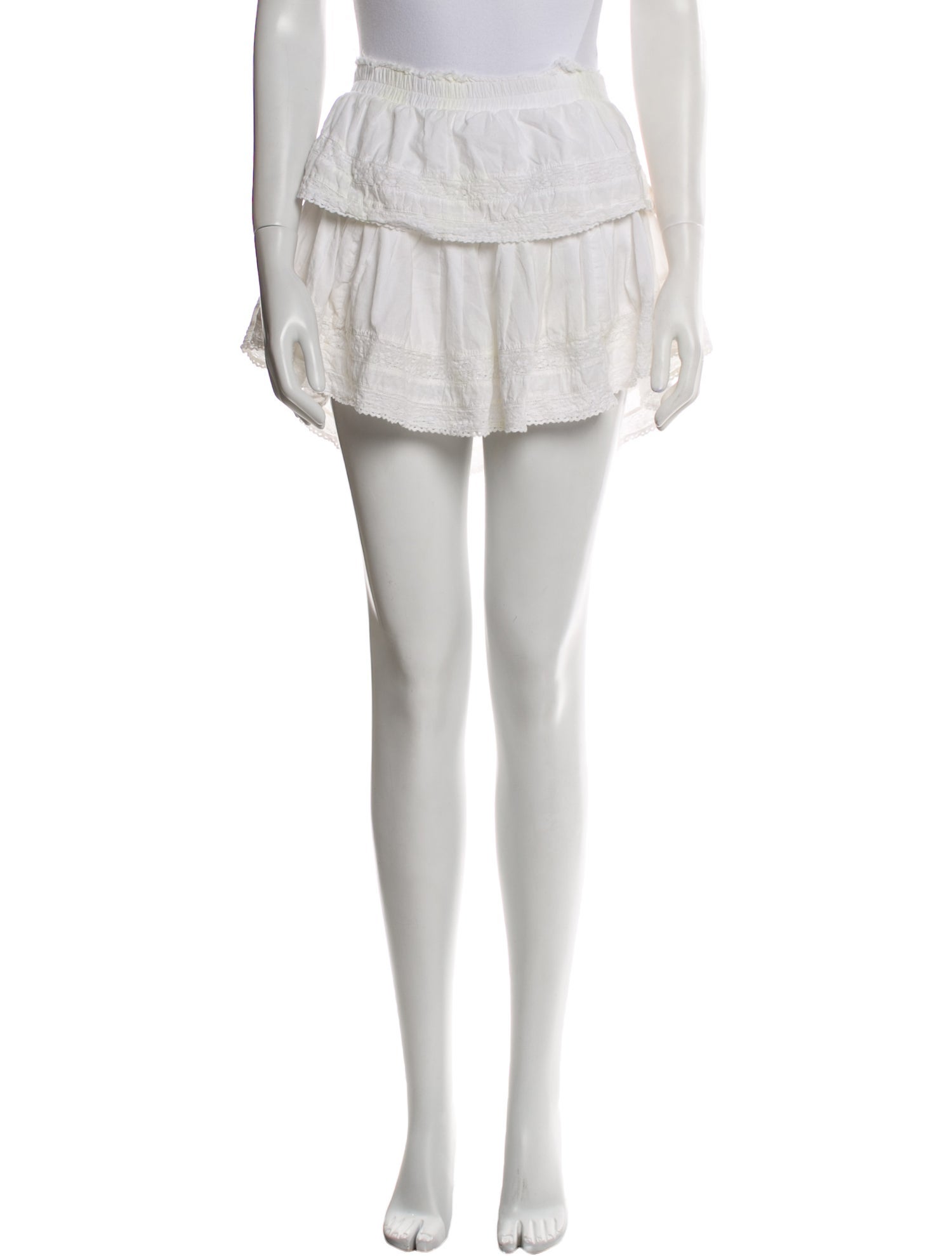 LoveShackFancy Raw-Edge Trim Mini Skirt