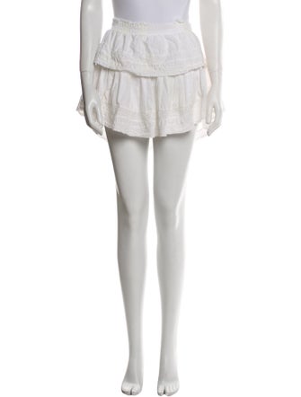 LoveShackFancy Raw-Edge Trim Mini Skirt