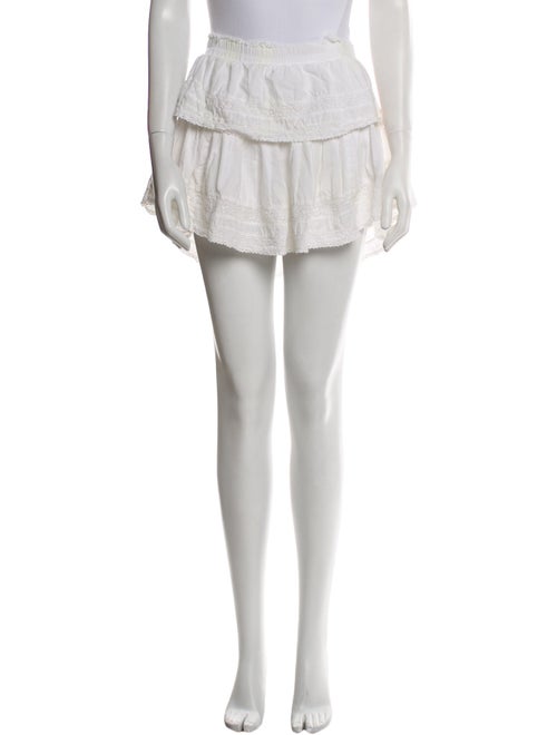 LoveShackFancy Raw-Edge Trim Mini Skirt