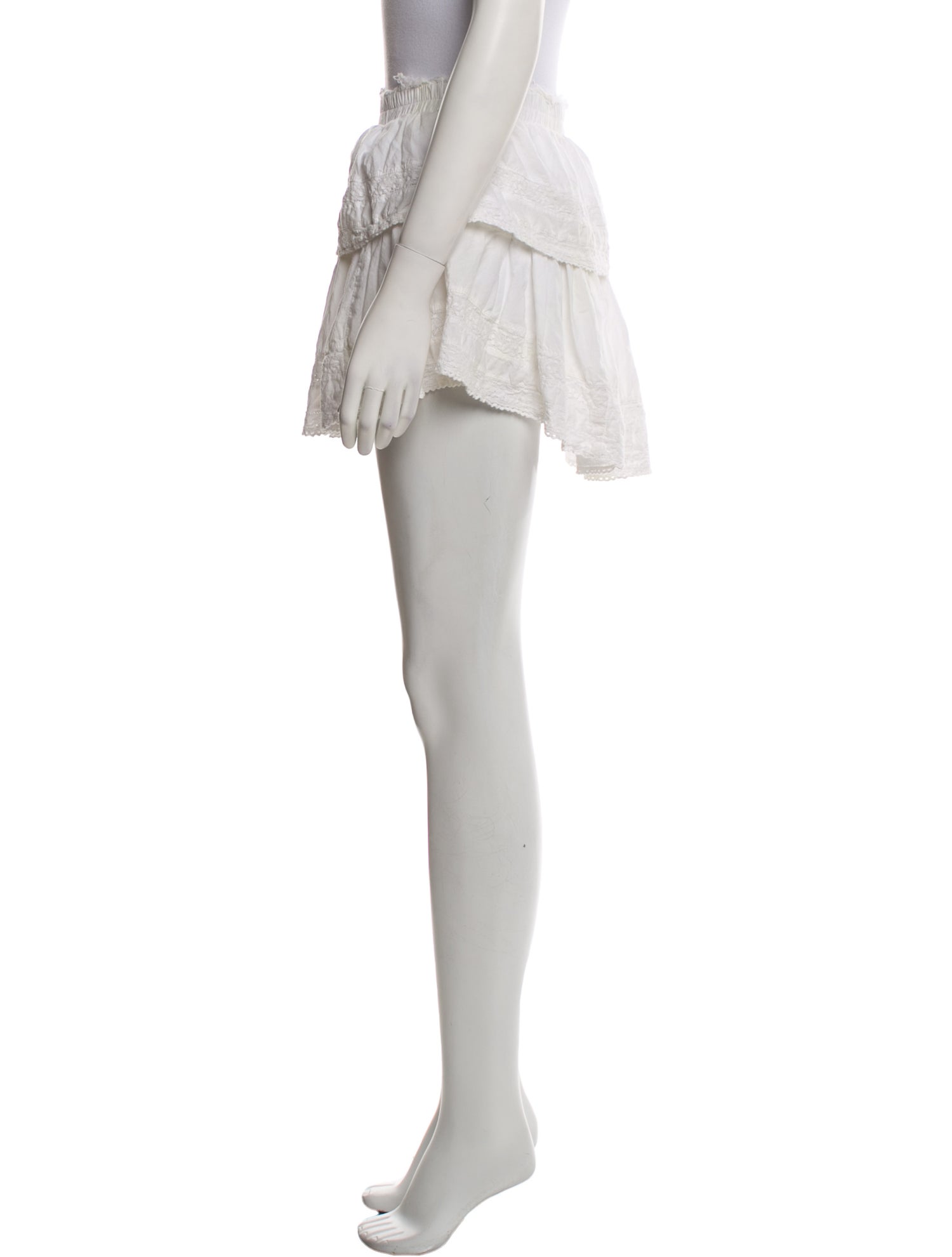 LoveShackFancy Raw-Edge Trim Mini Skirt