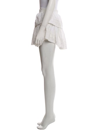 LoveShackFancy Raw-Edge Trim Mini Skirt