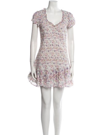 LoveShackFancy Floral Print Mini Dress