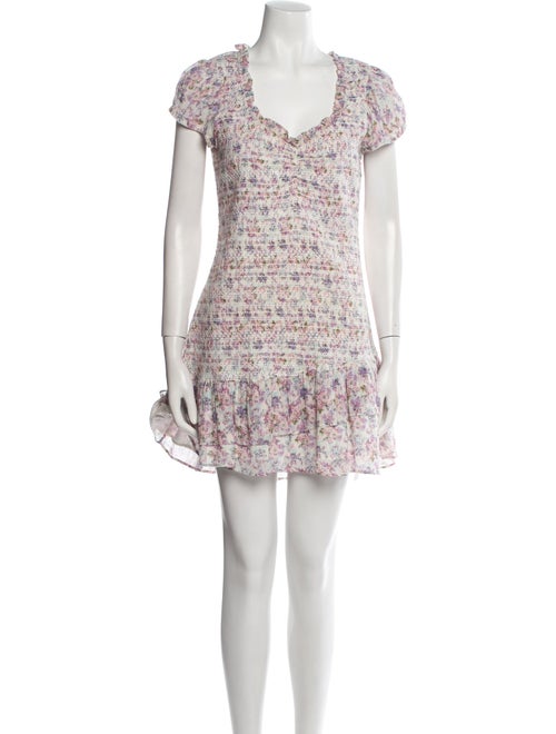 LoveShackFancy Floral Print Mini Dress