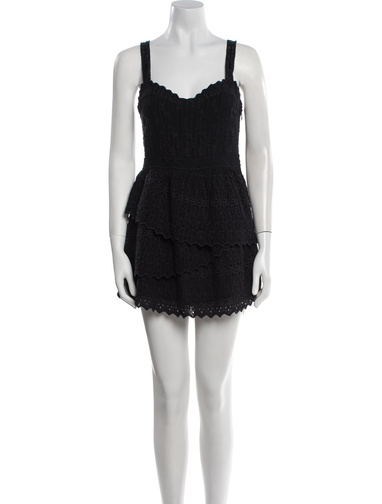 LoveShackFancy Square Neckline Mini Dress