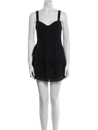 LoveShackFancy Square Neckline Mini Dress