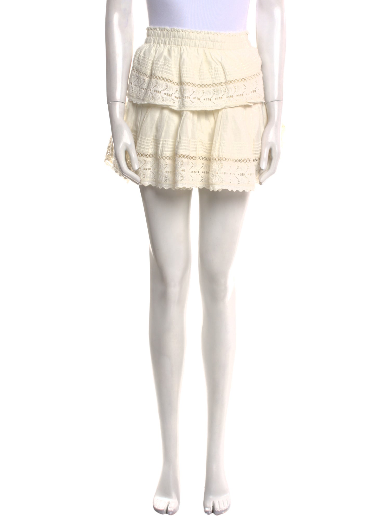 LoveShackFancy Ruffle Embellishment Mini Skirt