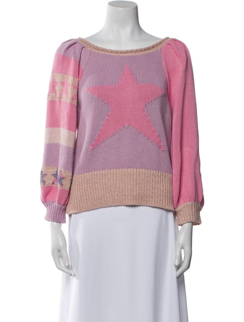 LoveShackFancy Printed Scoop Neck Sweater