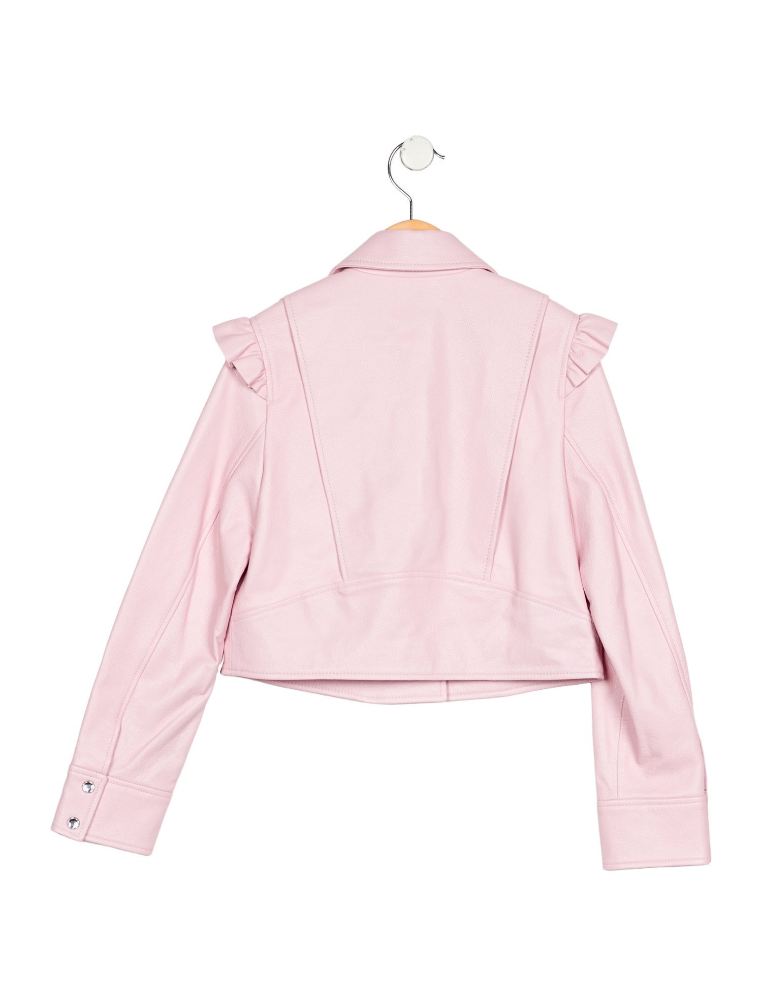 LoveShackFancy Girls' Leather Biker Jacket w/Tags