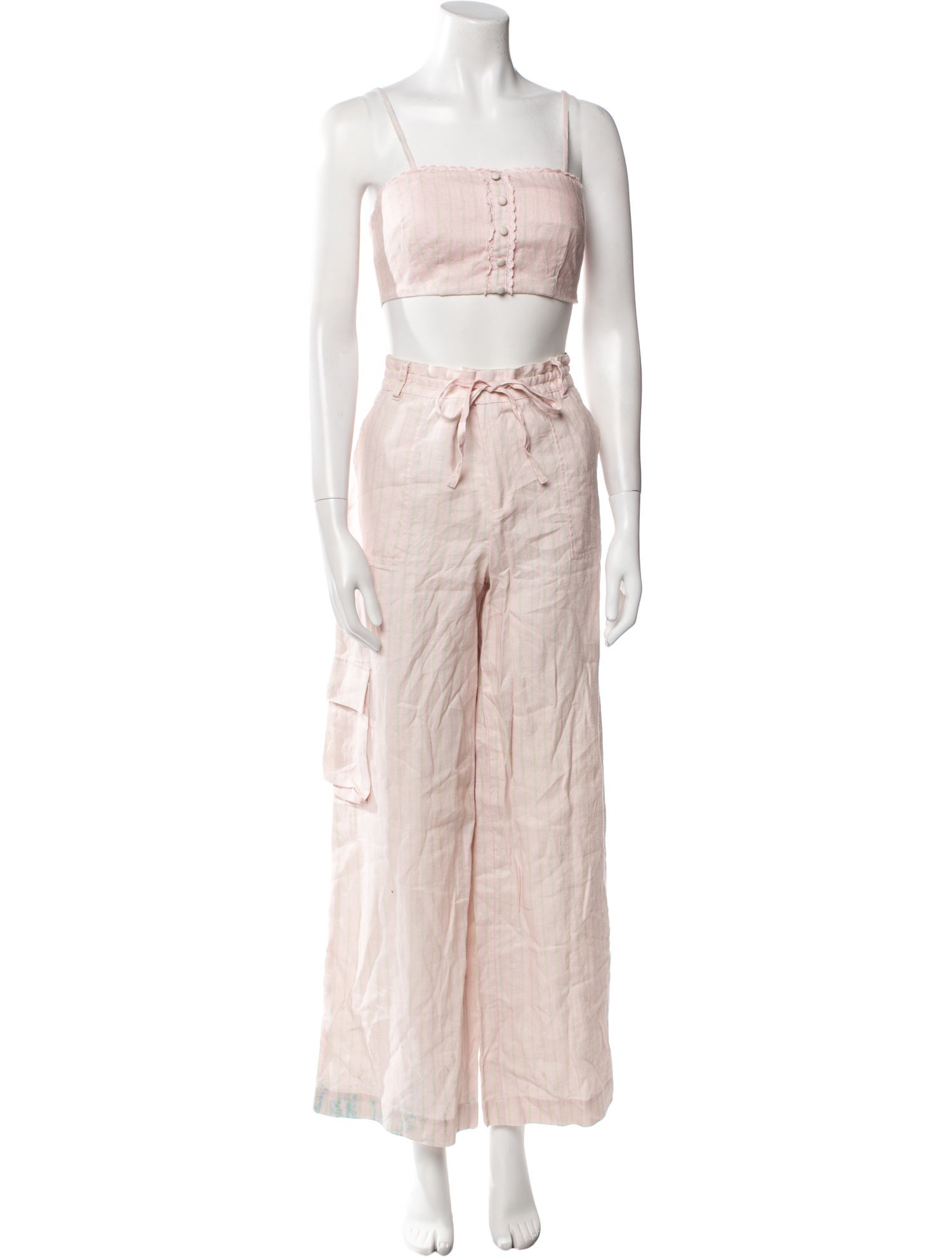 LoveShackFancy Linen Striped Pant Set