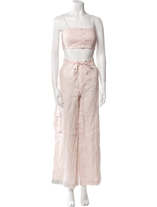 LoveShackFancy Linen Striped Pant Set