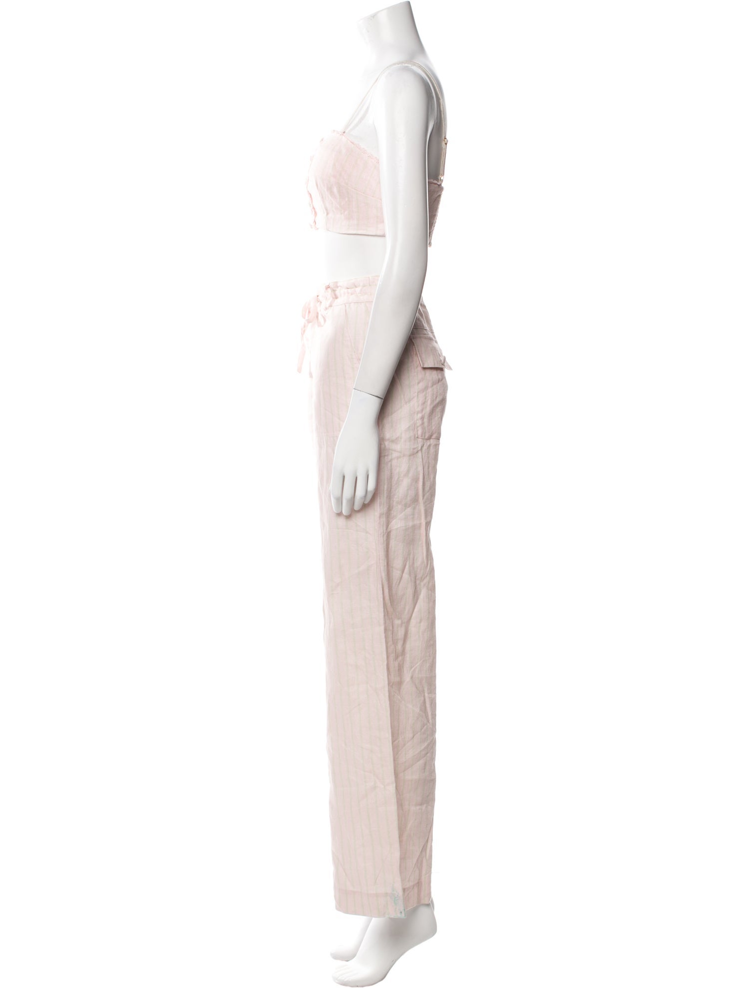 LoveShackFancy Linen Striped Pant Set