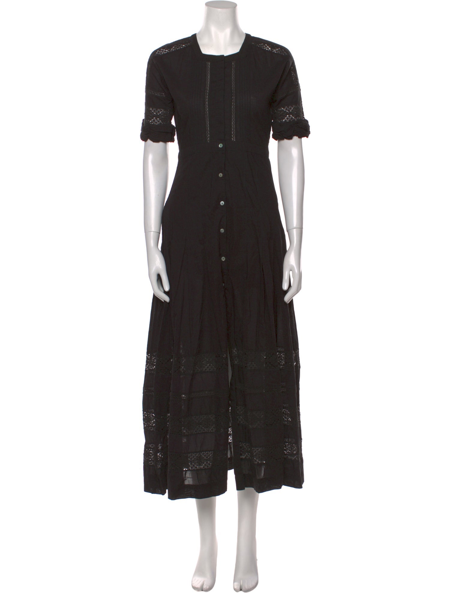 LoveShackFancy Crew Neck Long Dress