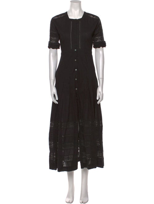 LoveShackFancy Crew Neck Long Dress