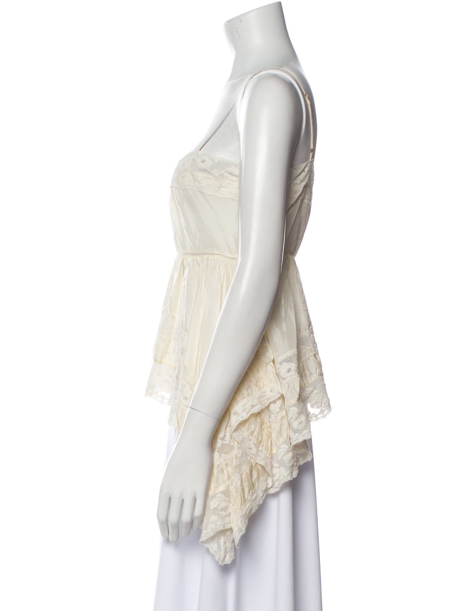 LoveShackFancy Silk Square Neckline Crop Top