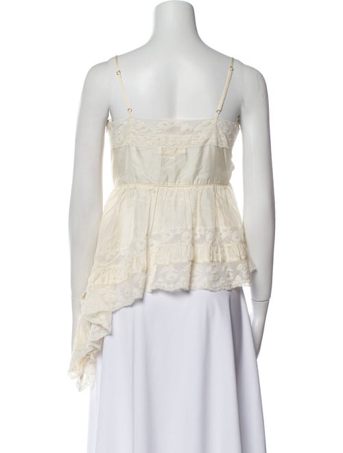 LoveShackFancy Silk Square Neckline Crop Top