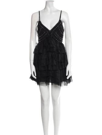 LoveShackFancy V-Neck Mini Dress