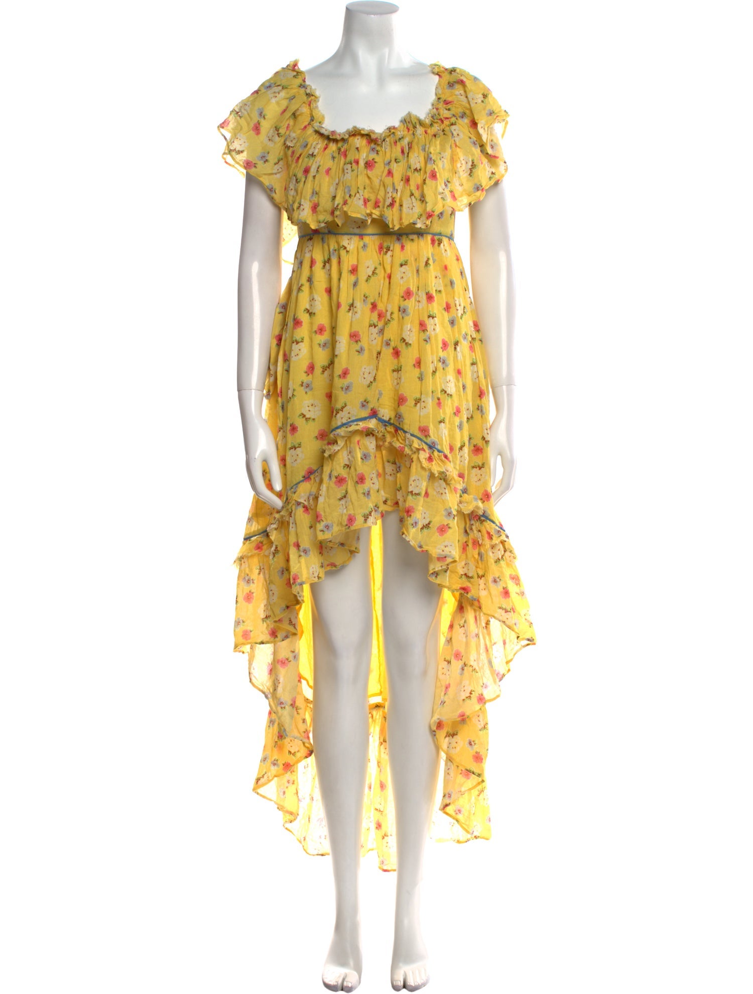 LoveShackFancy Floral Print Mini Dress