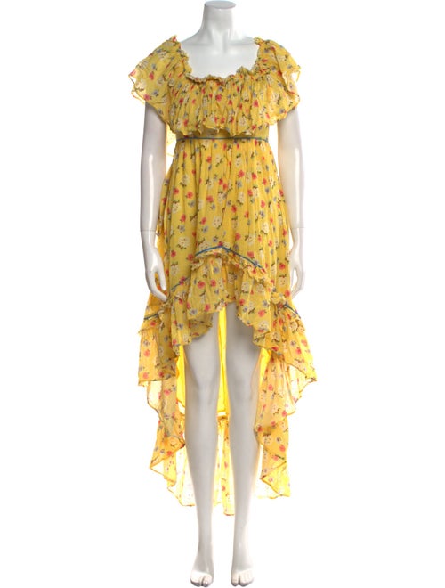 LoveShackFancy Floral Print Mini Dress