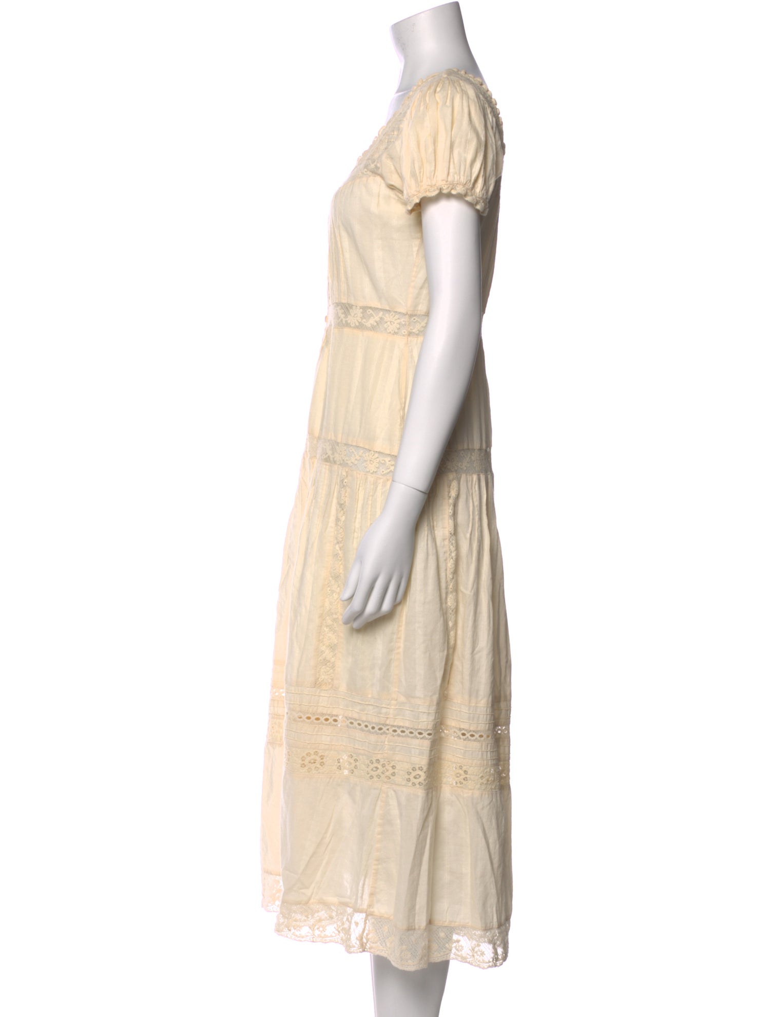 LoveShackFancy V-Neck Midi Length Dress