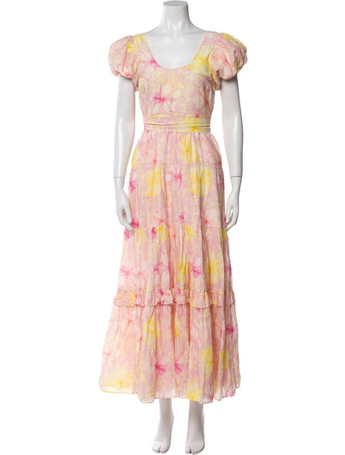 LoveShackFancy Floral Print Long Dress