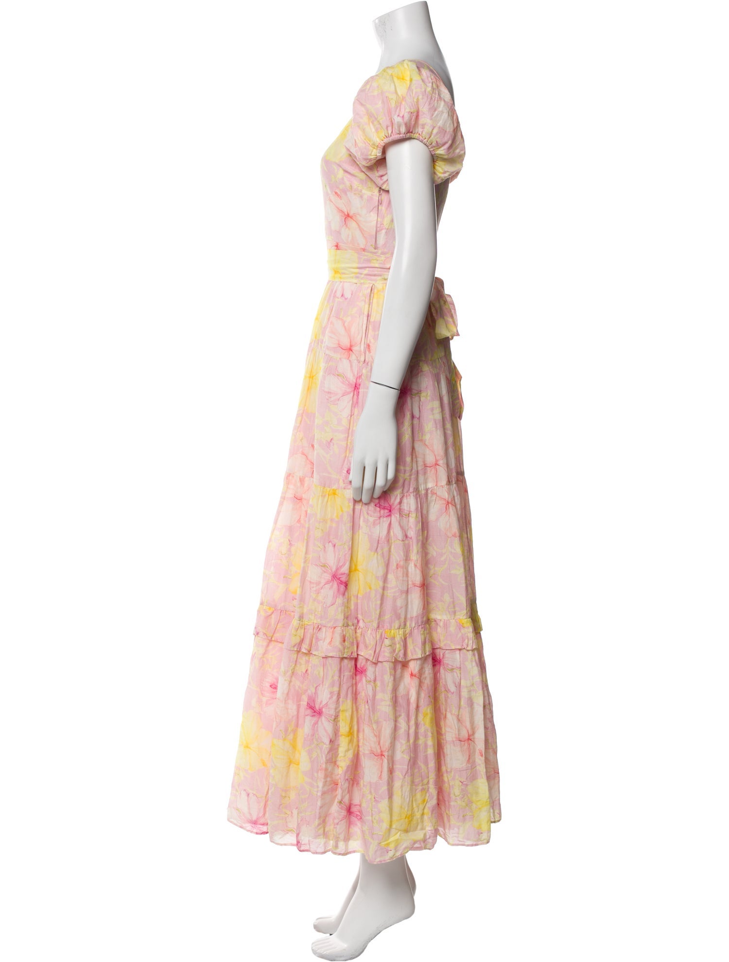 LoveShackFancy Floral Print Long Dress