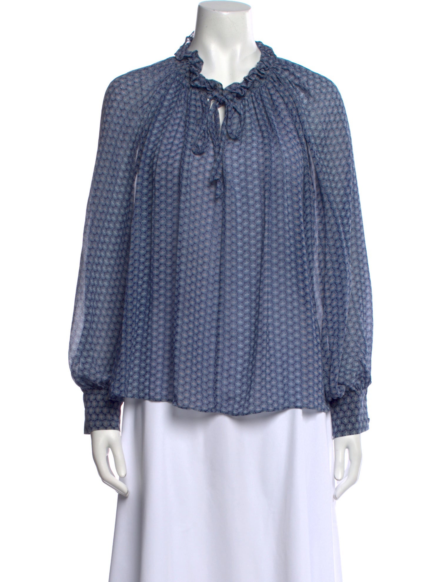 LoveShackFancy Silk Printed Blouse