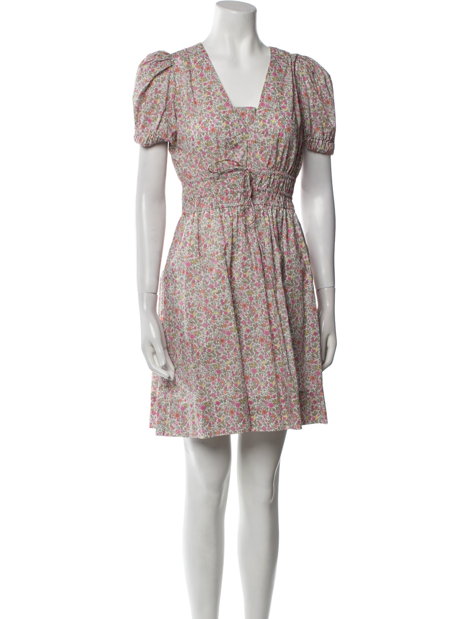 LoveShackFancy Floral Print Mini Dress