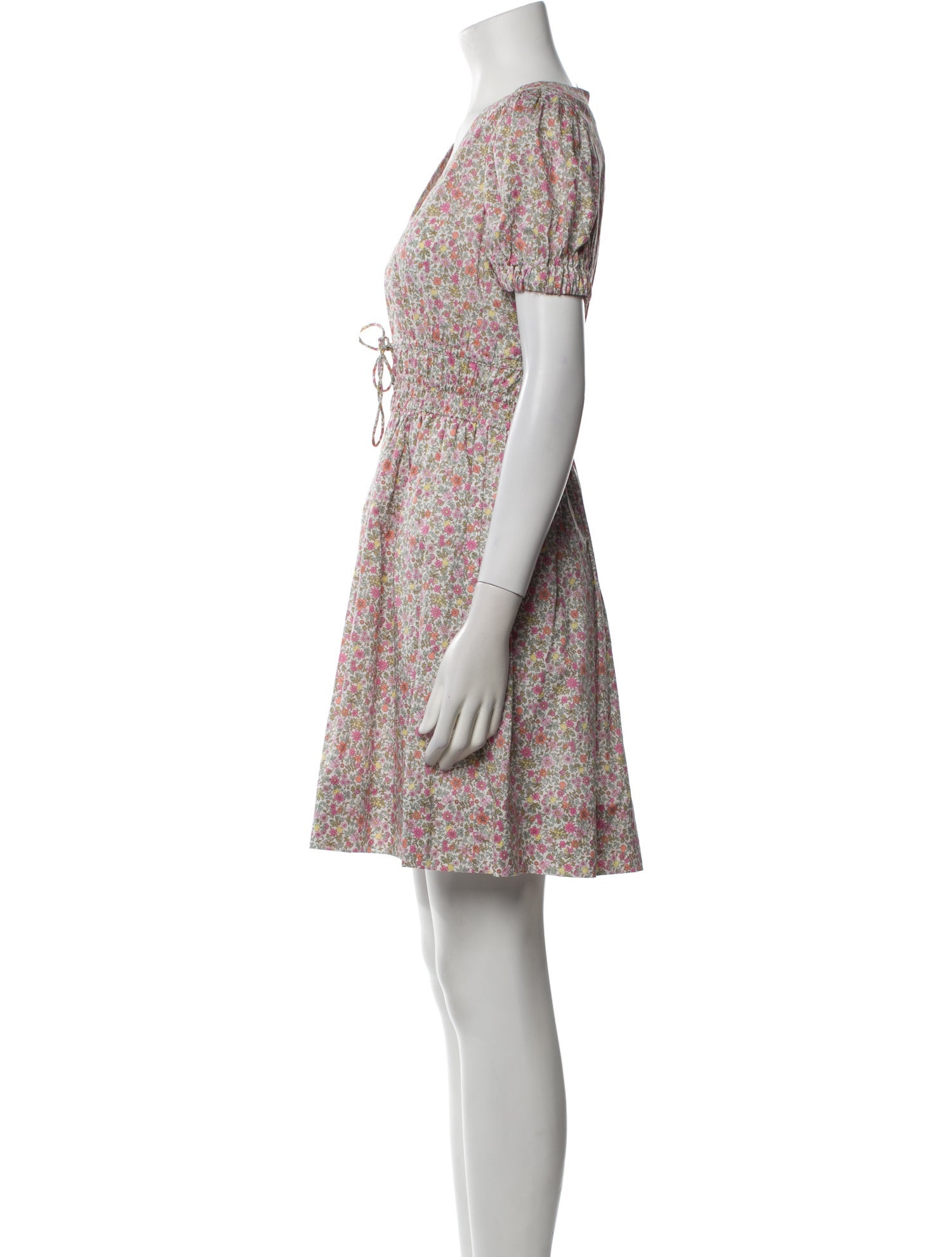 LoveShackFancy Floral Print Mini Dress