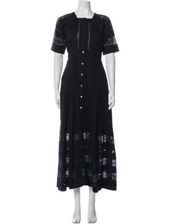 LoveShackFancy Square Neckline Long Dress