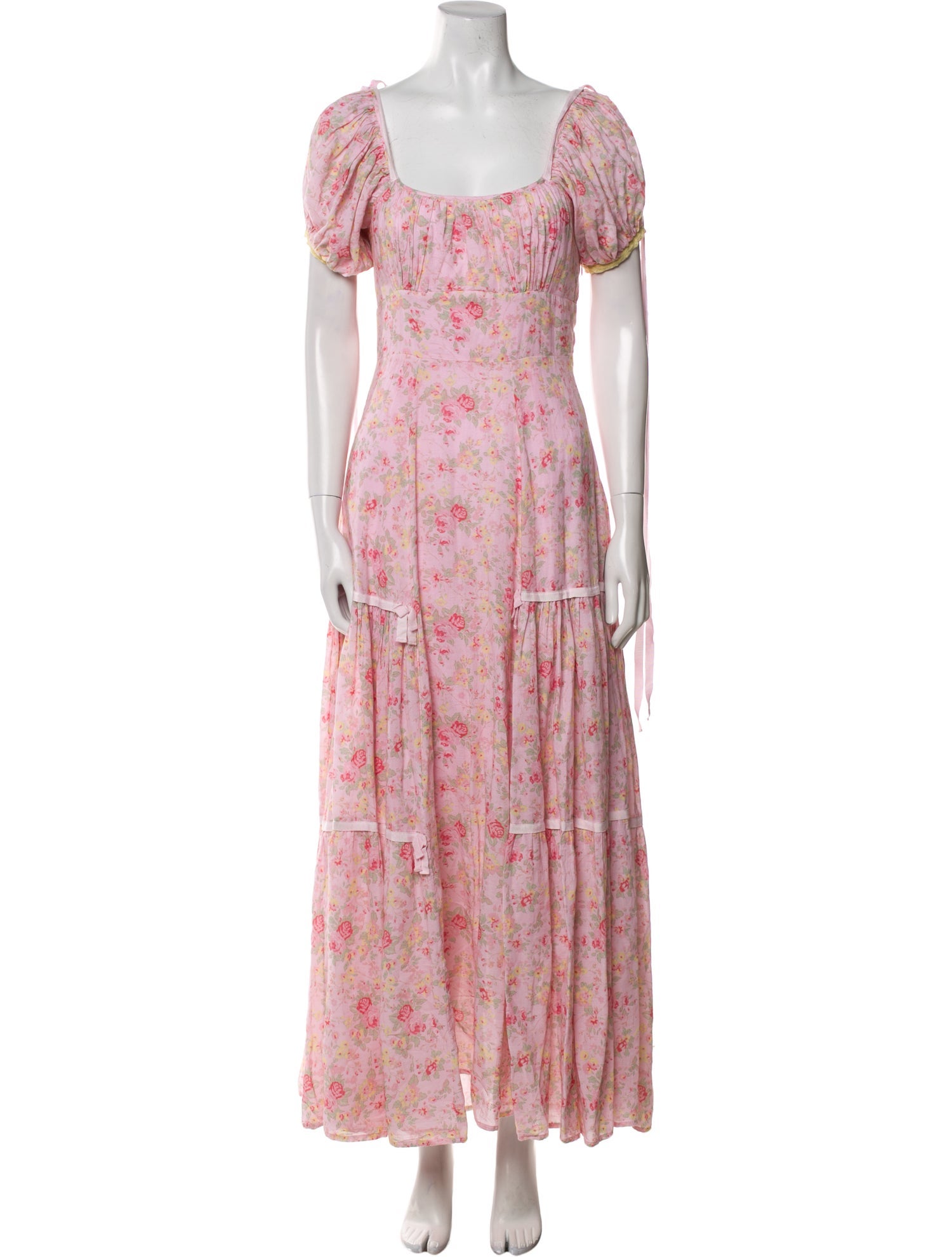LoveShackFancy Floral Print Long Dress
