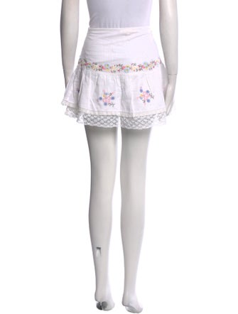 LoveShackFancy Floral Print Mini Skirt