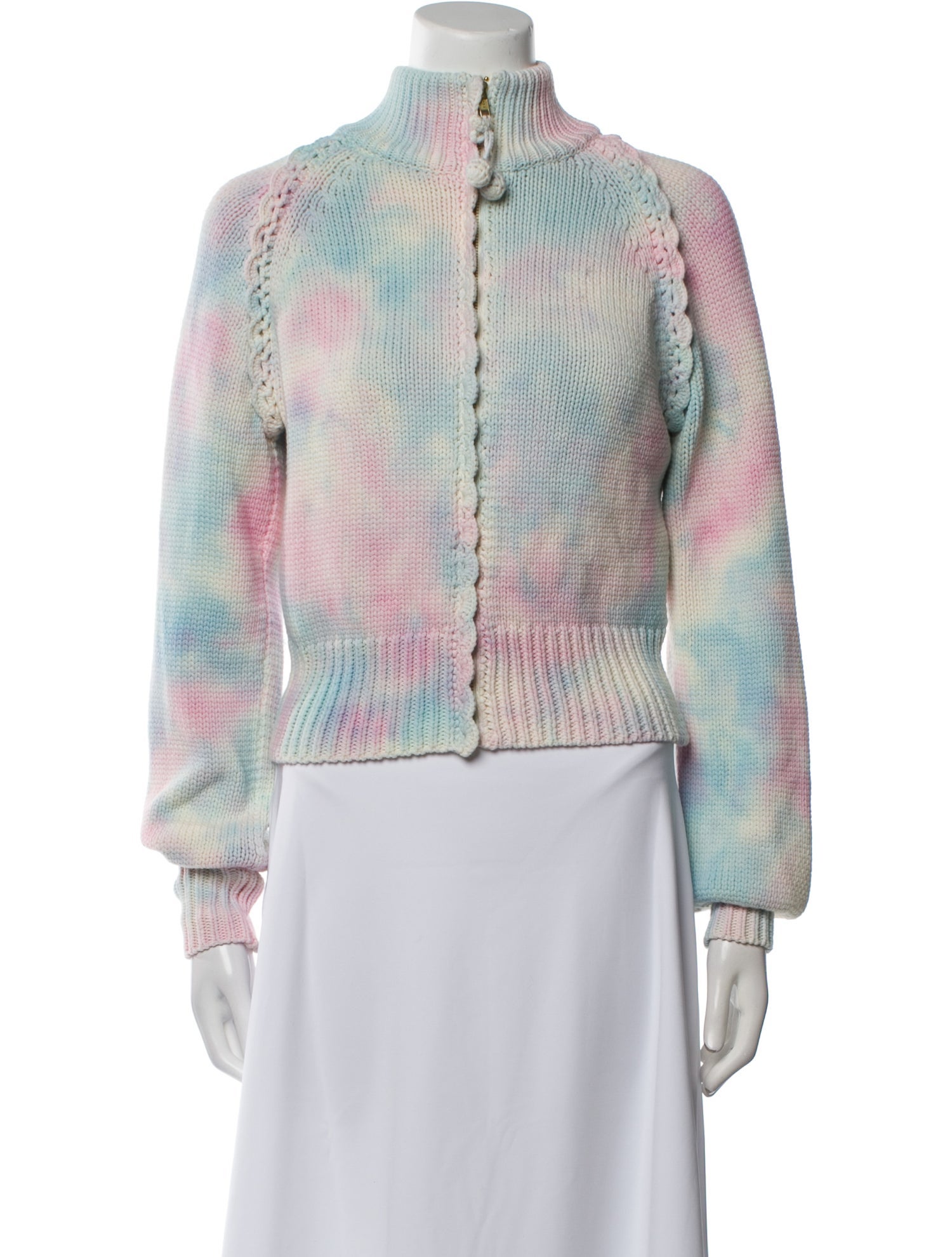 LoveShackFancy Printed Mock Neck Sweater